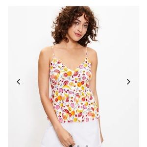 🦁 3/$25 Loft Fruit Salad Peplum Cami #567598